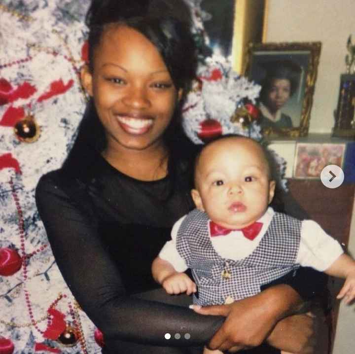 Young Larray with his mom, Mrs. Merritt. 