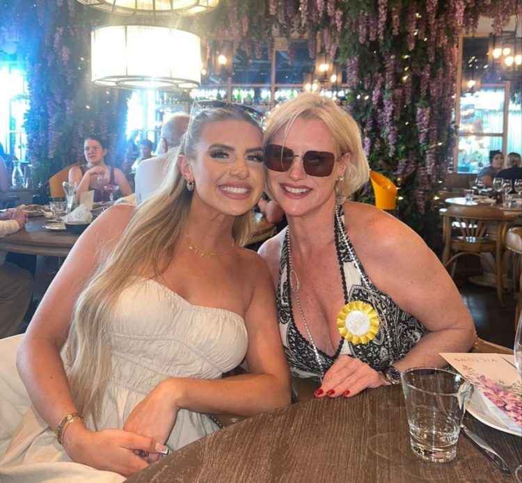 Love Island contestant, Chloe Burrows, with her lookalike mother, Louisa Burrows.