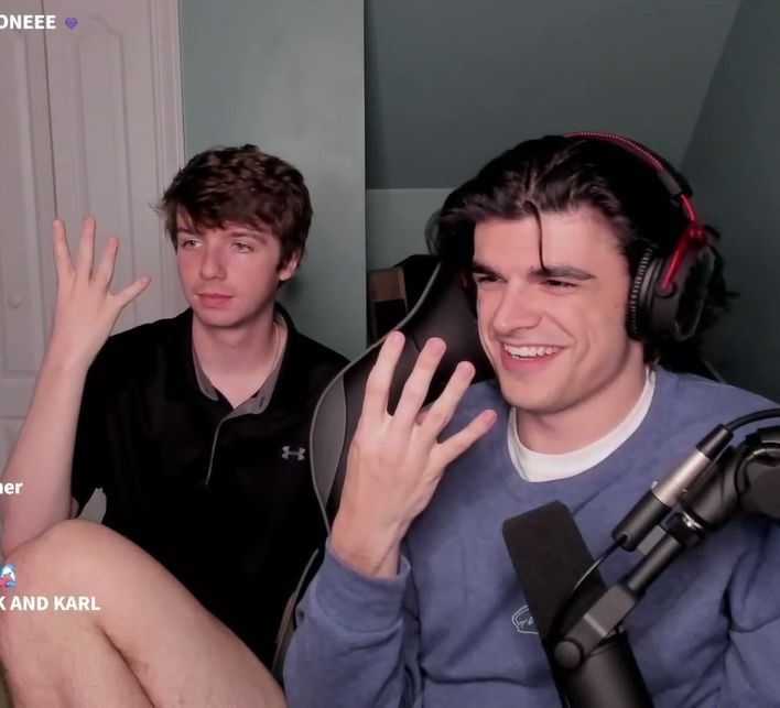 Image - Foolish Gamers with his best friend and roommate, Karl Jacobs, during a Twitch live stream. (Source: @Foolish / Twitch). 