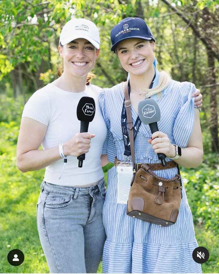 Image - Esme with American equestrian, Juliane Barth, in an advert for @clipmyhorse.tv, in Kentucky, U.S. (Source: @this_esme / Instagram). 