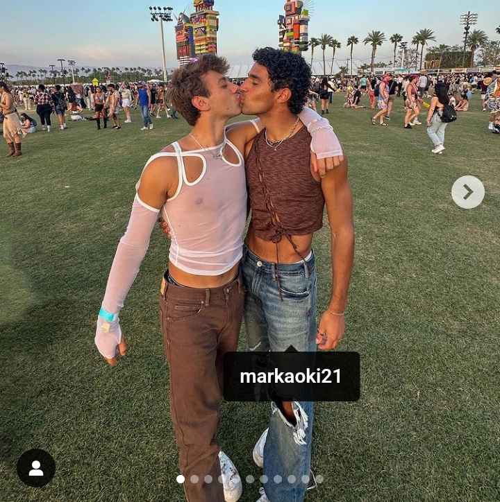 Image - Shea Durazzo with his boyfriend, Mark Aoki, in April 2023. (Source: @sheadurazzo / Instagram). 