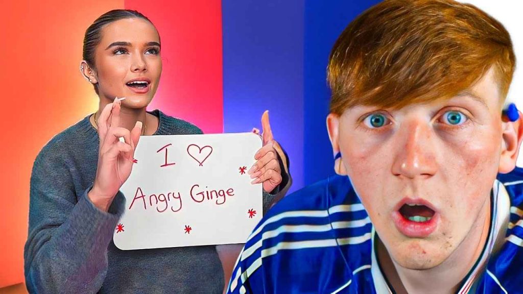 Image - Angry Ginge reacting to Kaci Jay's comment of 'I love Ginge'. (Source: @AngryGinge13 / YouTube) 