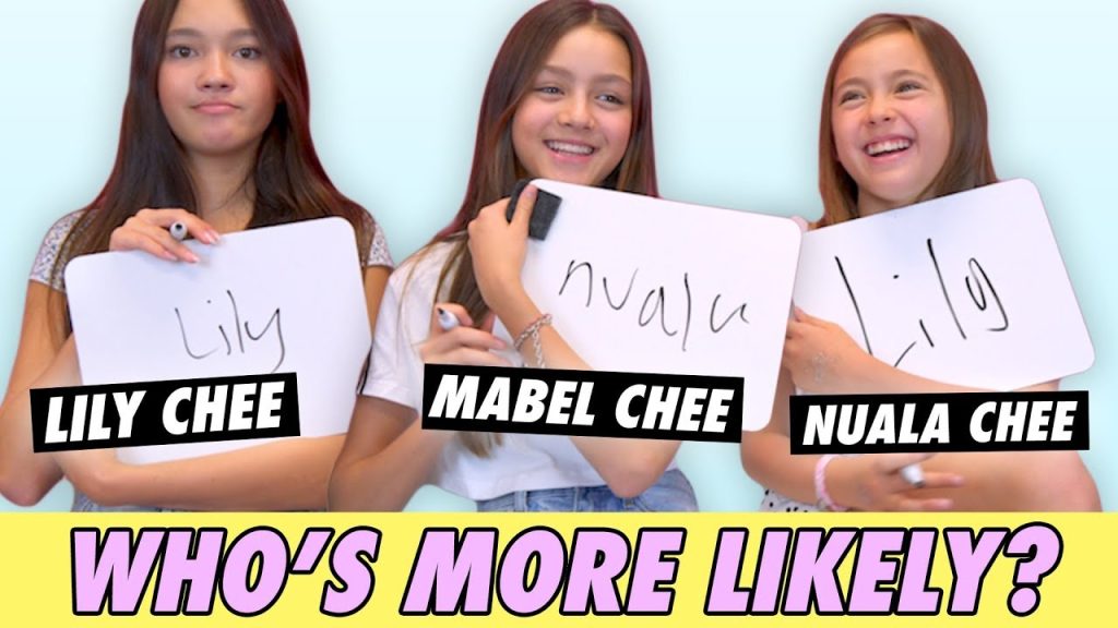 Image - Young Lily Chee with her sisters, Nuala and Mabel, in a May 2019 interview. (Source: @famousbirthdays / YouTube). 