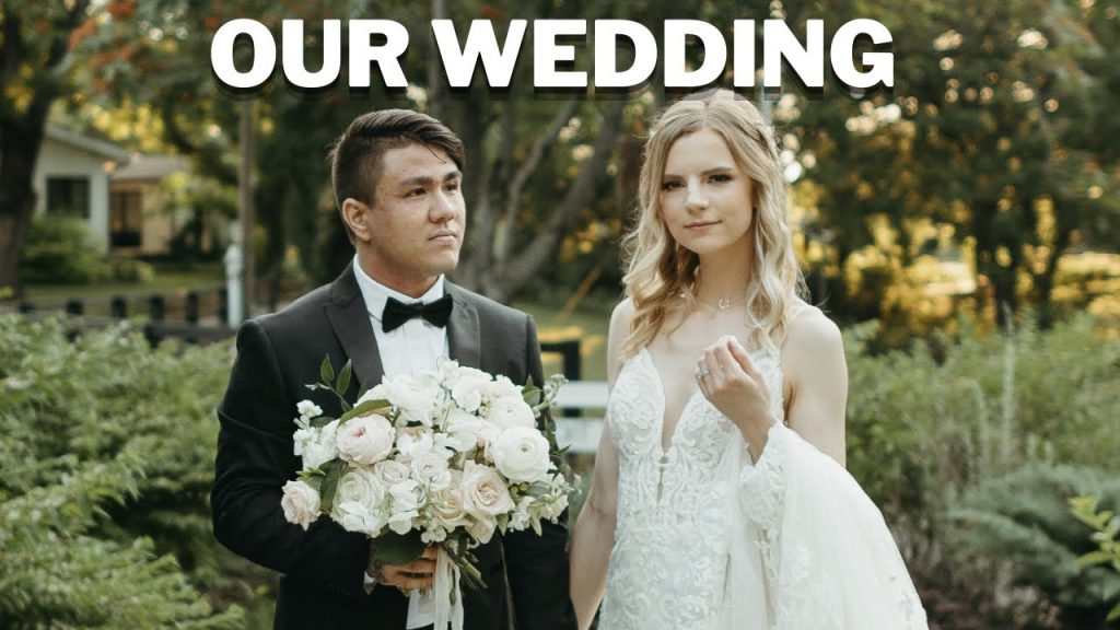 Image - Elise Ecklund with her husband, Bryan Landry, on their wedding day. (Source: @EliseEcklund / YouTube). 