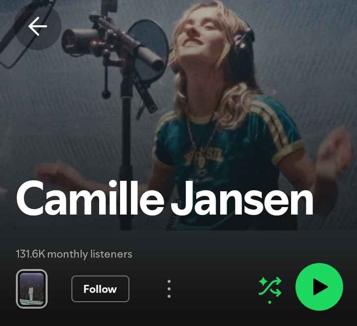 Image - Camille Jansen Spotify monthly listeners metrics in November 2024. 