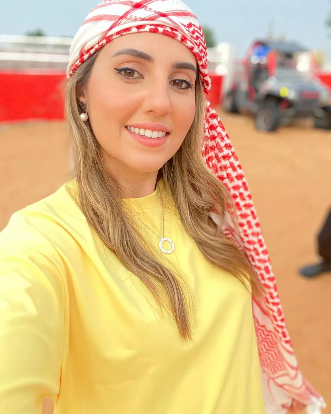 Image - Asala Maleh wearing an Arabic regalia to show her rich Arab heritage. 