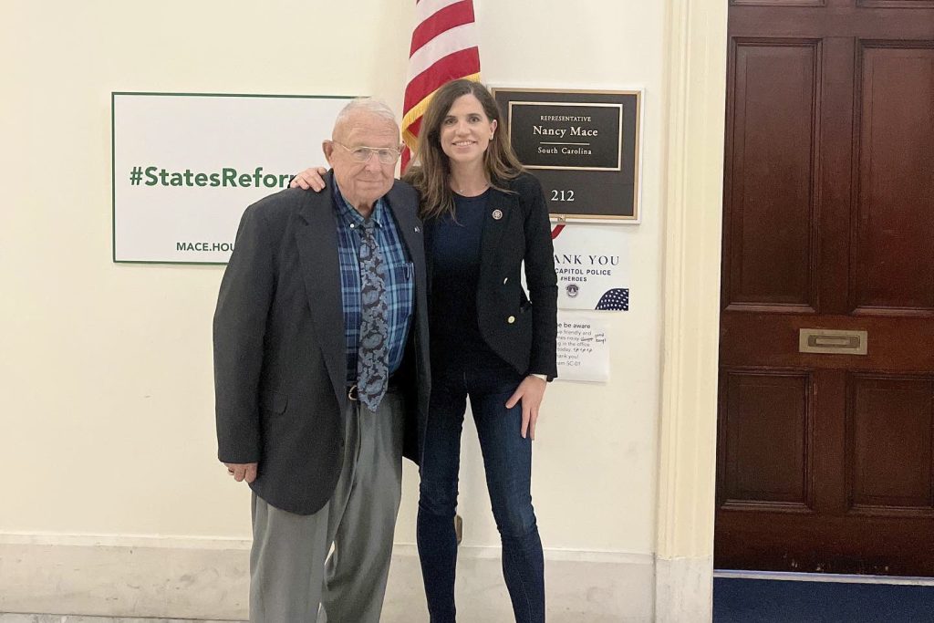 Image - Nancy Mace in a cute lil photo with her dad, James Emory Mace. 