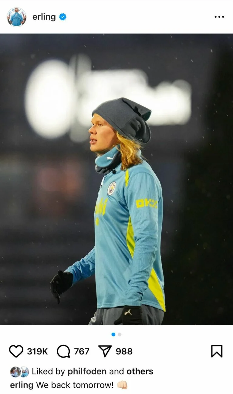 Image - Erling Haaland assures fans he'd be playing later today, following Switzerland unpaid fee drama. 