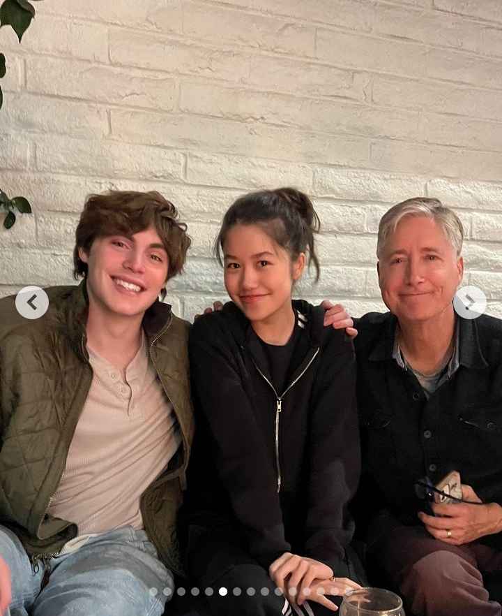 Image - Jack Champion in a cute lil photo with his younger sister, Trinity Jo-Li Bliss, and dad. 