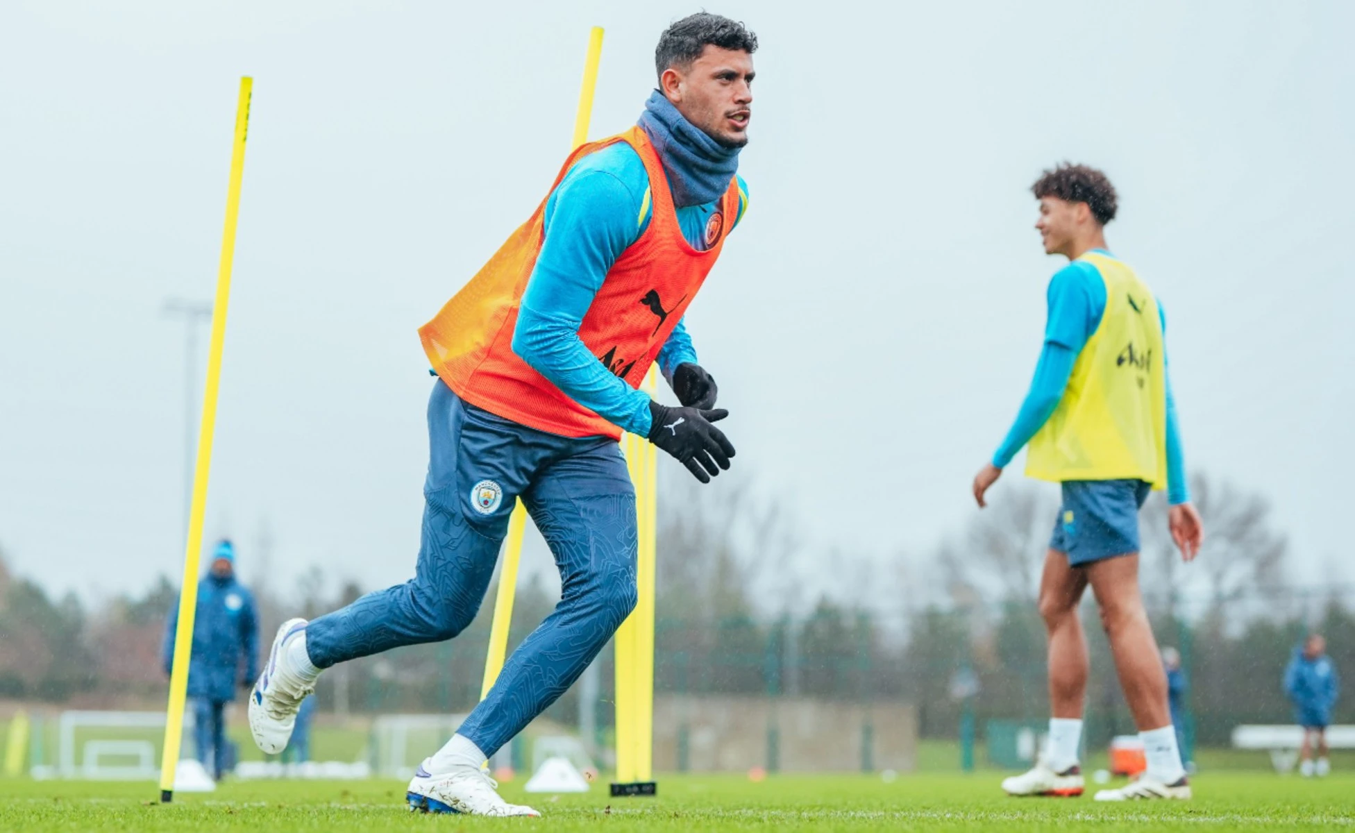 Image - POWER PLAY: Matheus Nunes goes through a sprinting drill. (Source: Man City). 