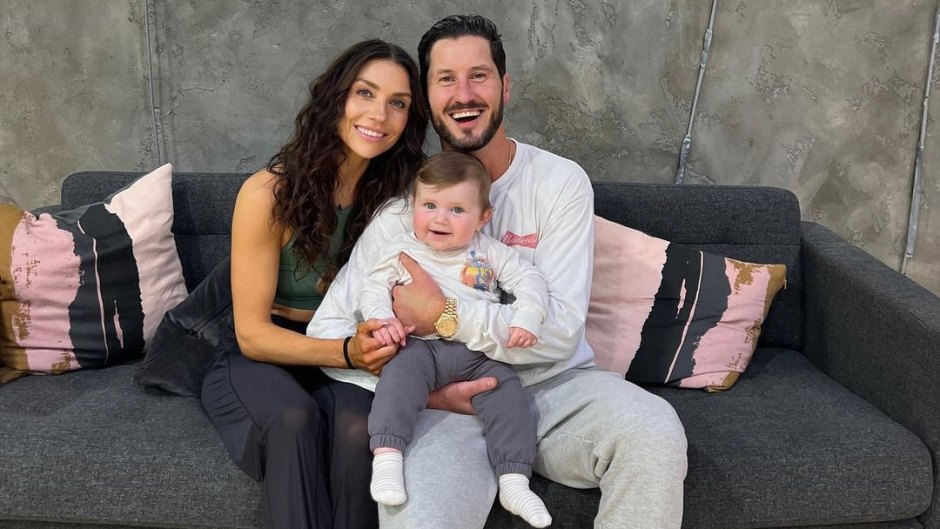 Image - Jenna Johnson in a cute family photo with her husband, Valentin Chmerkovskiy, and son, Rome Valentin Chmerkovskiy.